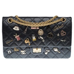Borsa a tracolla Chanel 2.55 Lucky Charms nera, edizione limitata 2018