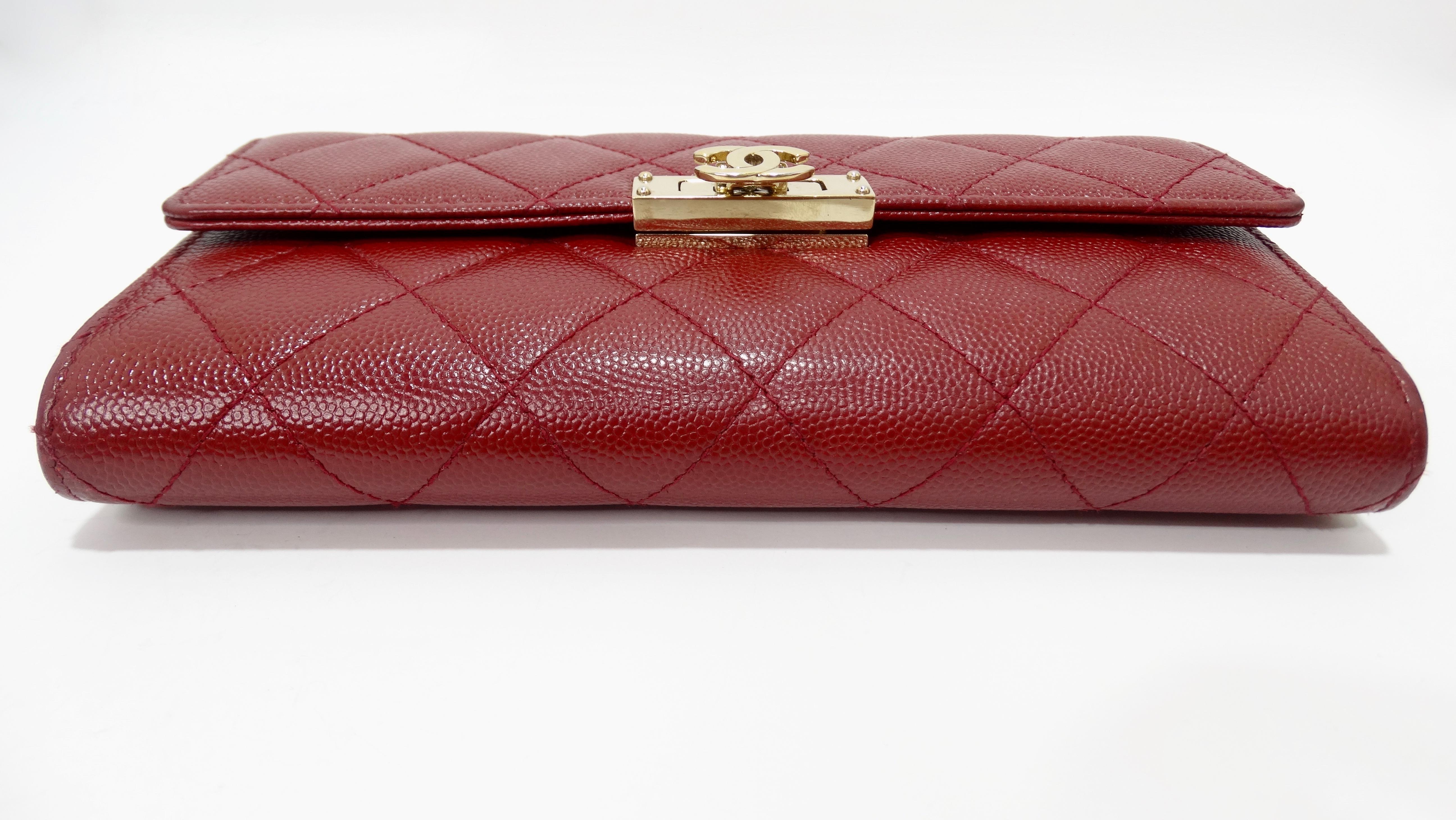 Women's or Men's Chanel 2018 Lipstick Red Gussest Flap Wallet 