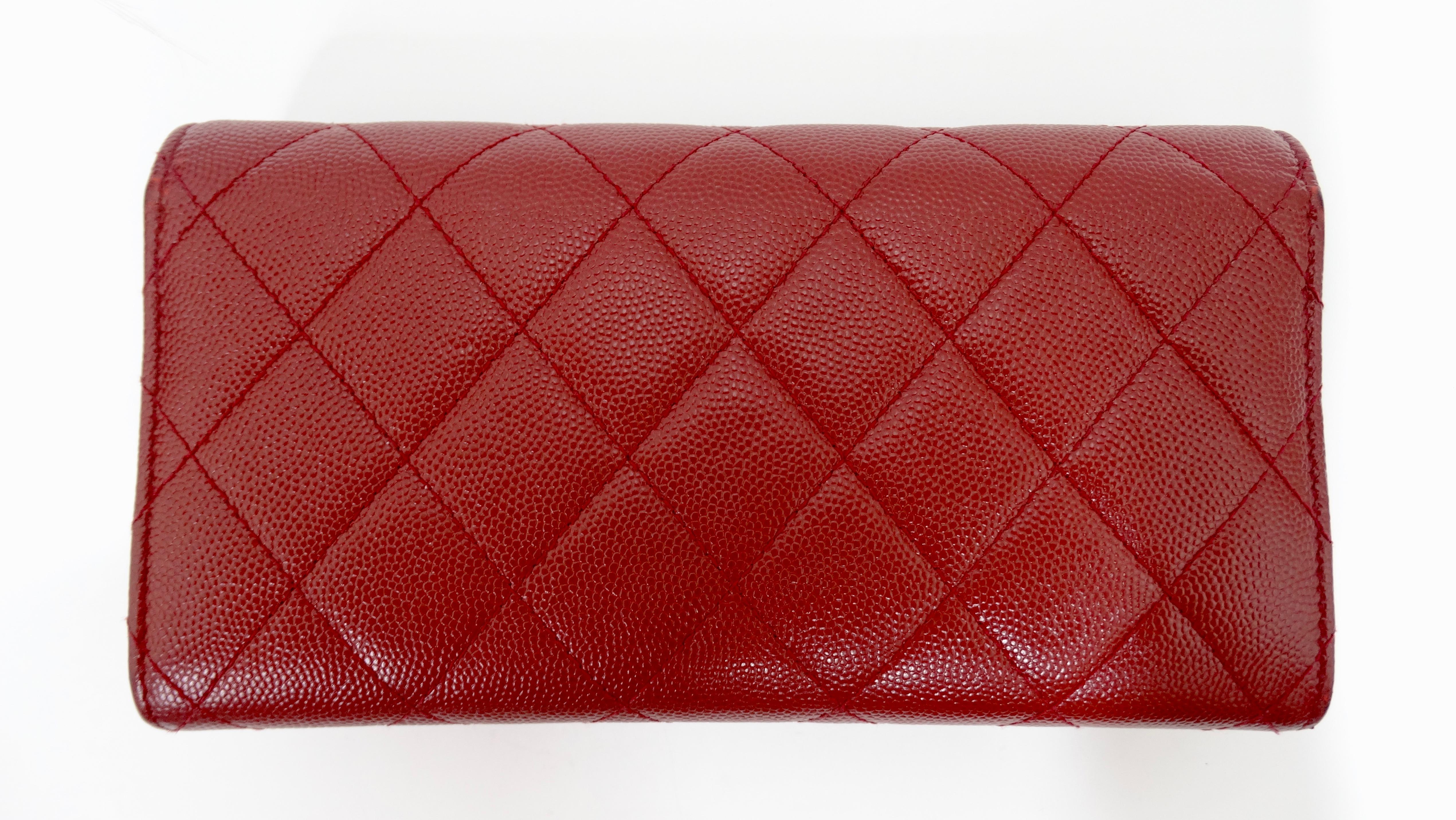Chanel 2018 Lipstick Red Gussest Flap Wallet  1