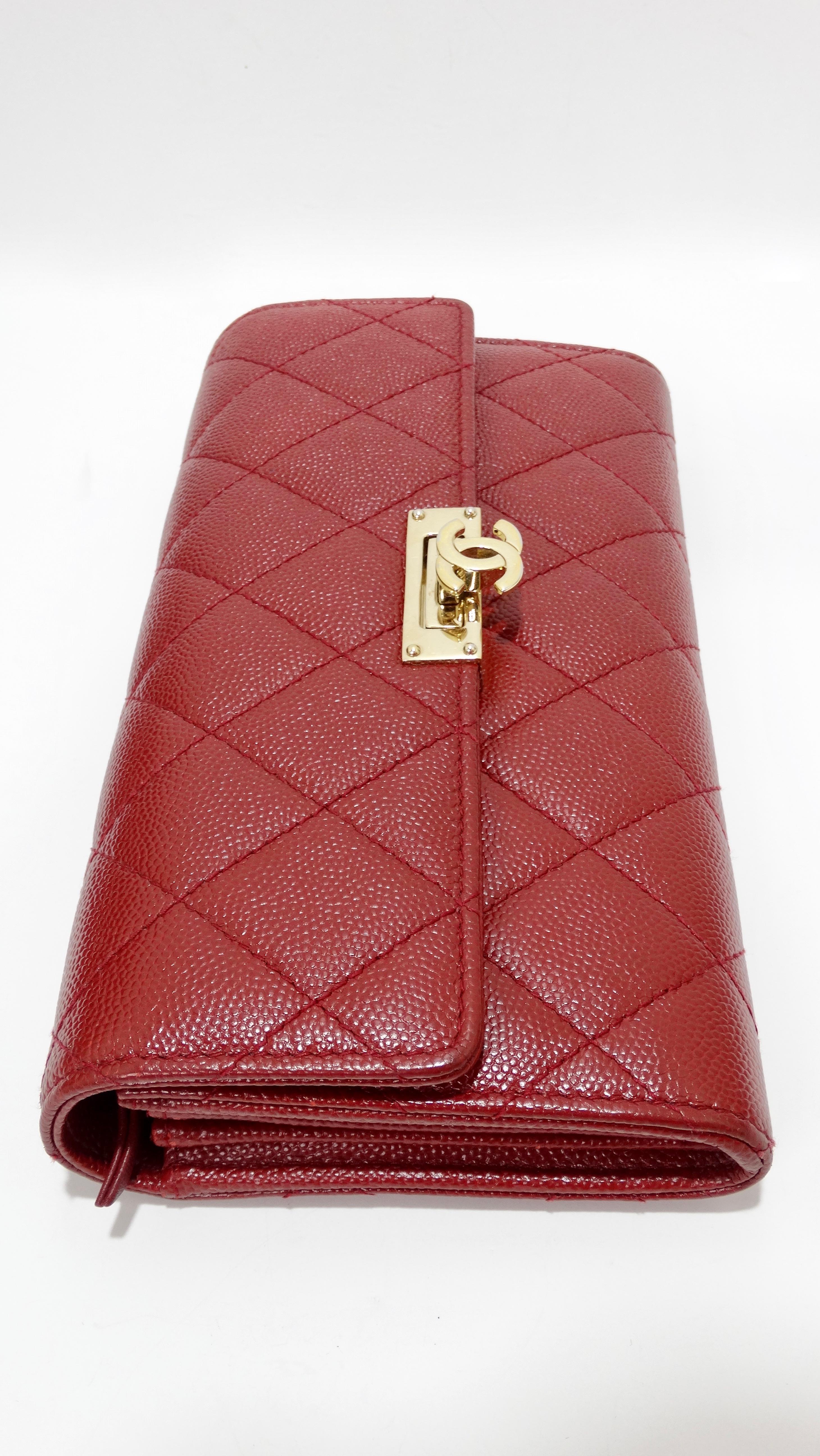 Chanel 2018 Lipstick Red Gussest Flap Wallet  4