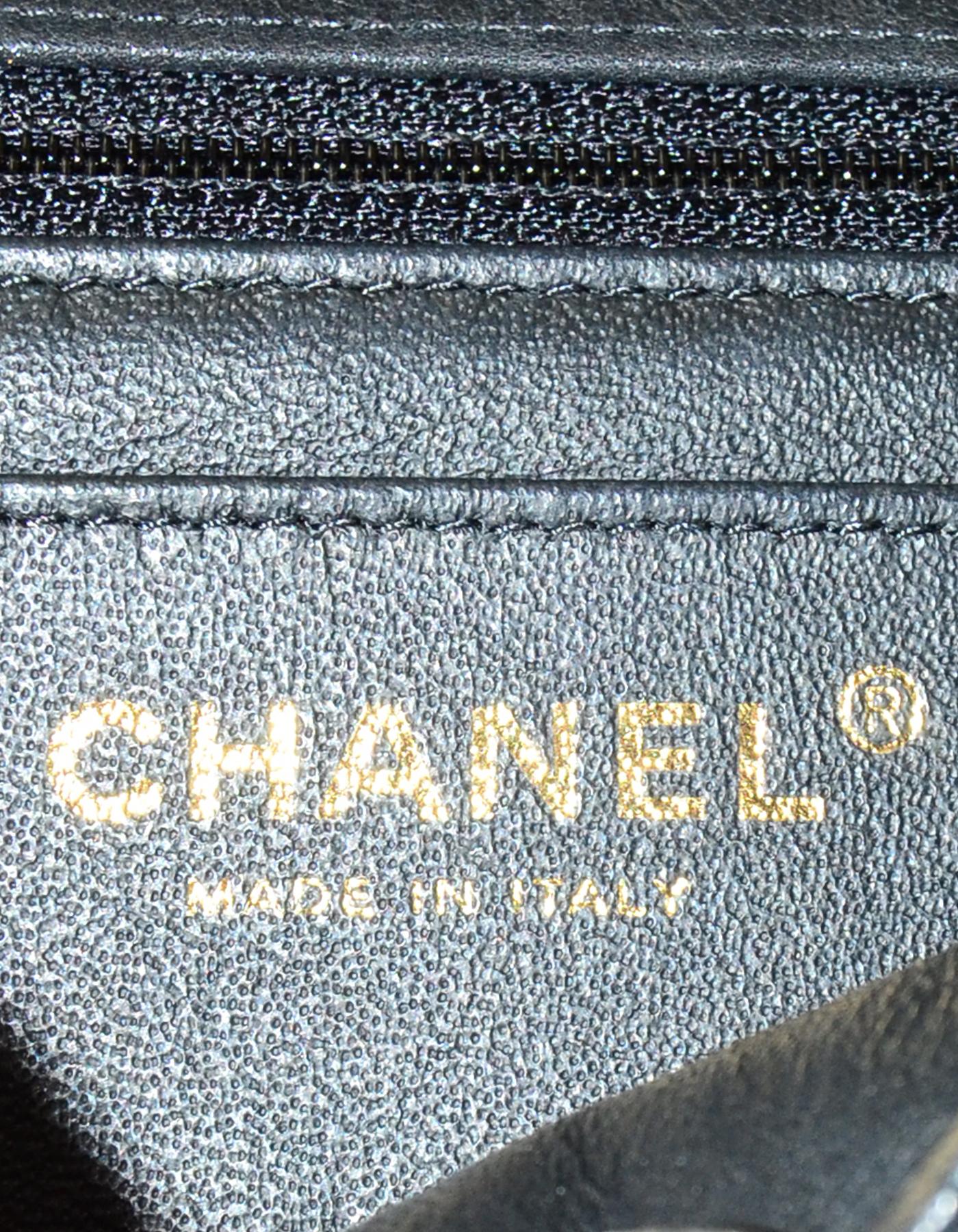 Chanel 2018 Metallic Black Chevron Quilted Rectangular Mini Flap Crossbody Bag 3
