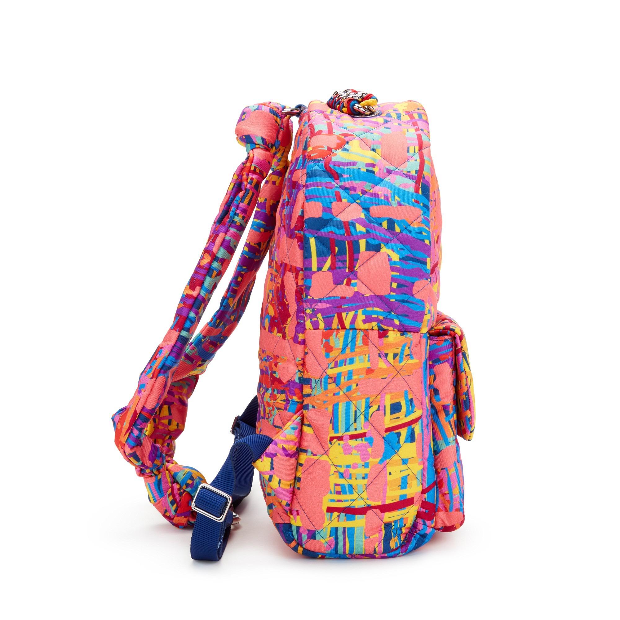 Pink Chanel 2018 Multicolour Graffiti Medium Cloth Backpack For Sale