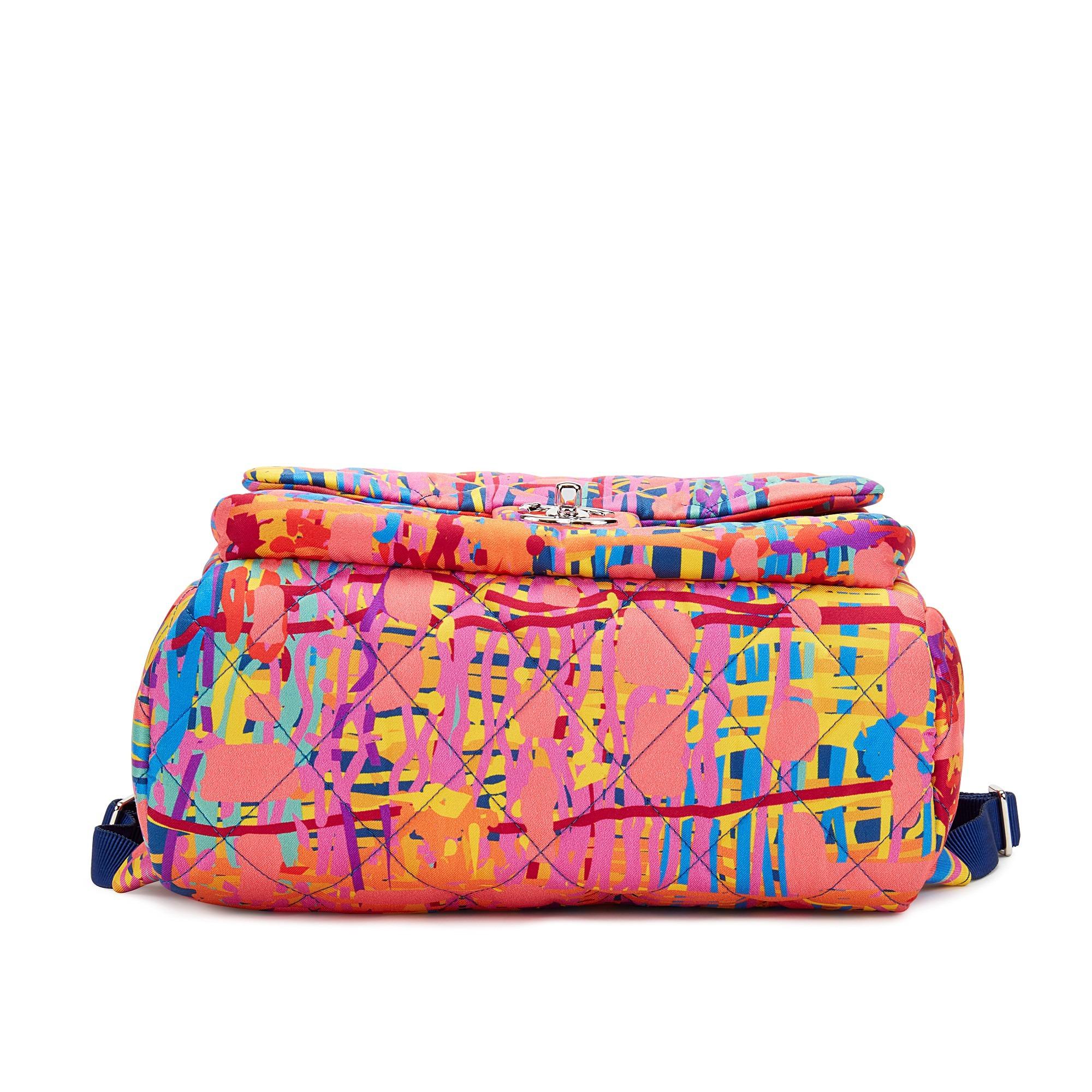 Chanel 2018 Multicolour Graffiti Medium Cloth Backpack For Sale 1