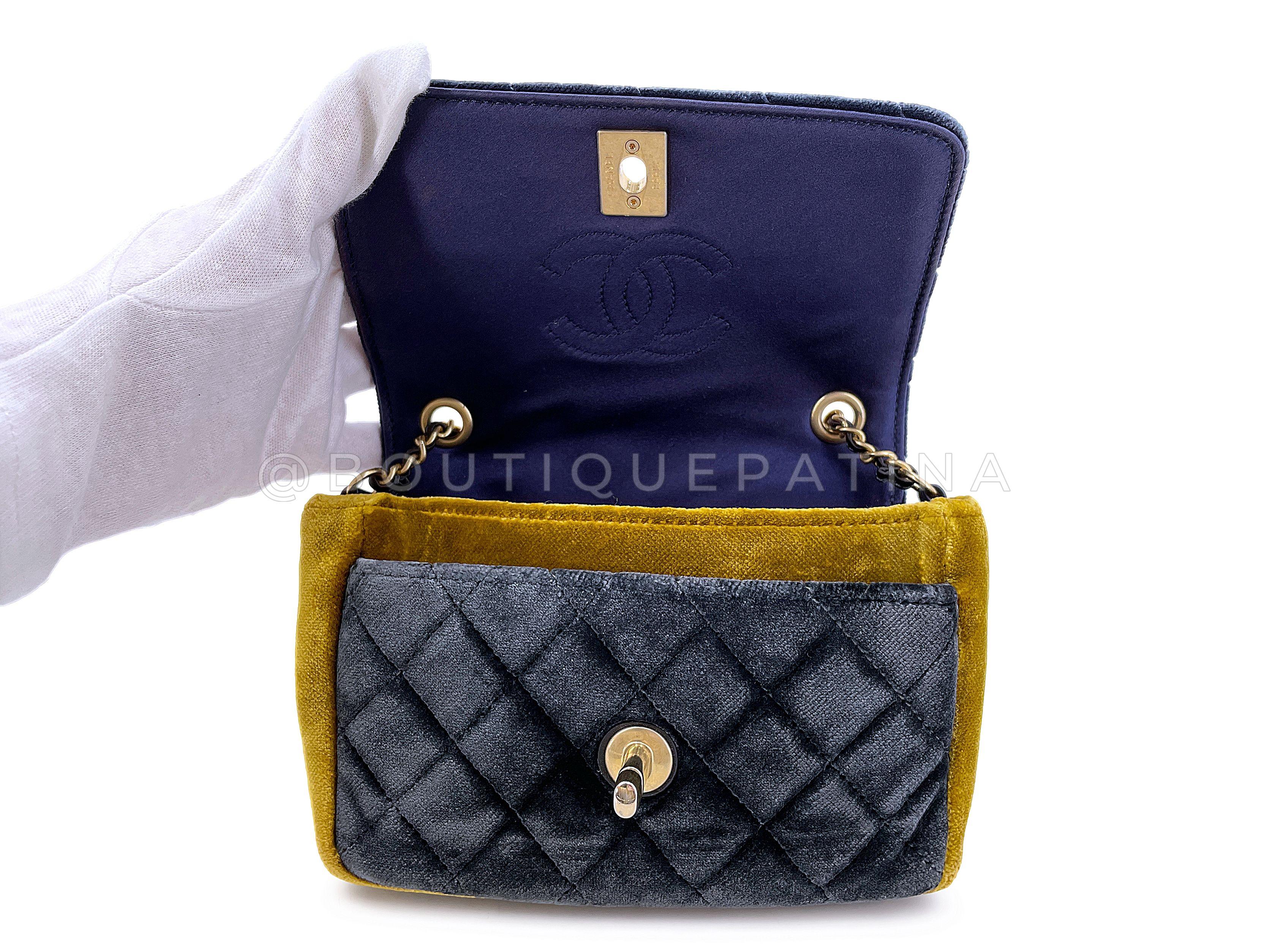 Chanel 2018 Paris-Cosmopolite Métiers d'Art Velvet Mini Flap Bag 67942 For Sale 7
