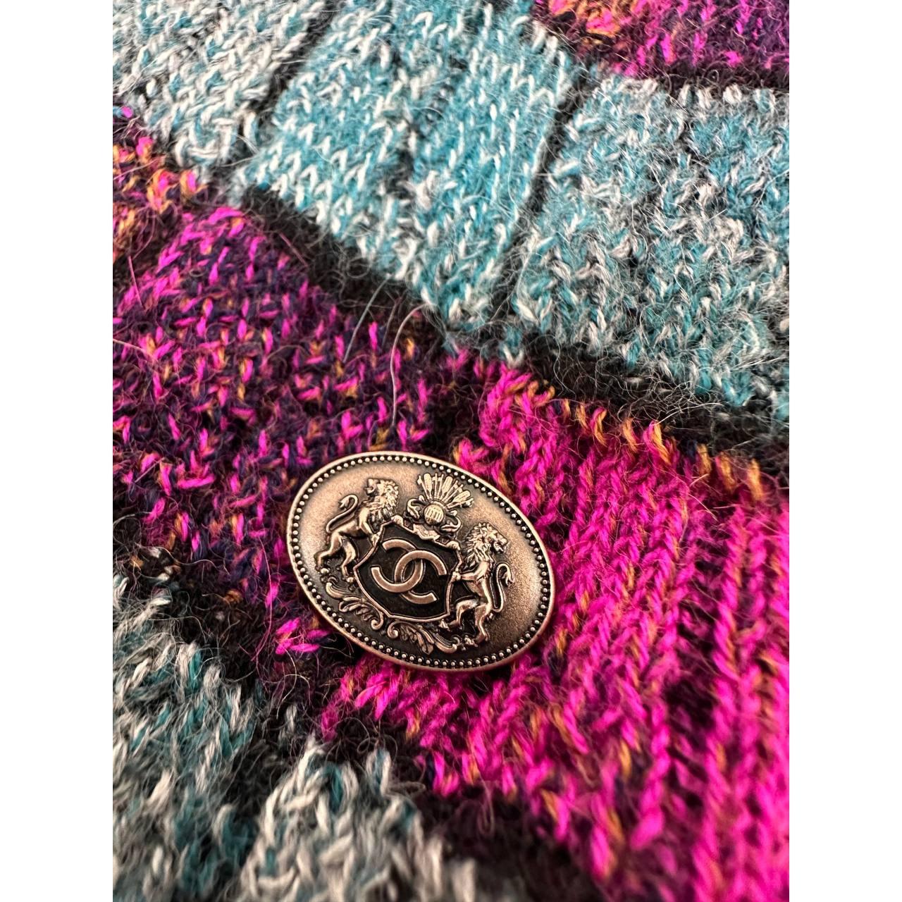 Chanel 2018 Paris-Hamburg Bleu Pull à col roulé rayé Sz.38 Excellent état - En vente à Krakow, PL