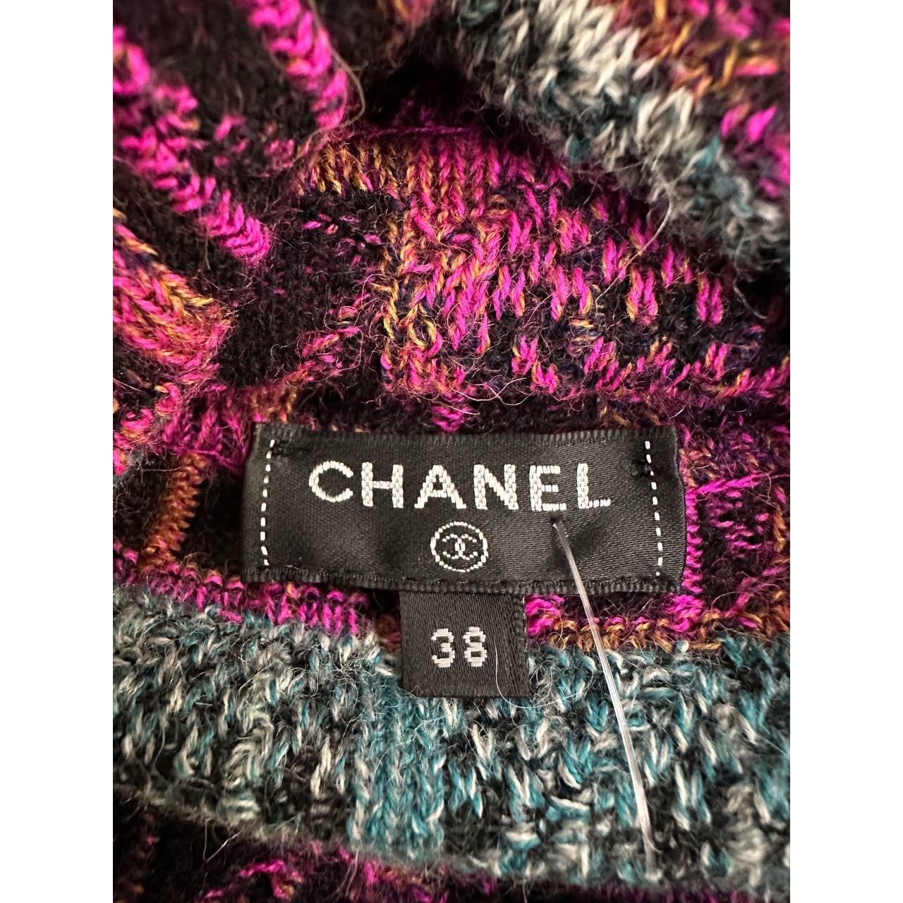 Chanel 2018 Paris-Hamburg Bleu Pull à col roulé rayé Sz.38 en vente 2