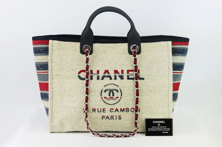 Chanel 2018 Paris-Hamburg Medium Deaville Leather and Canvas Tote Bag at  1stDibs | chanel canvas tote, chanel paris canvas tote, chanel paris tote  bag