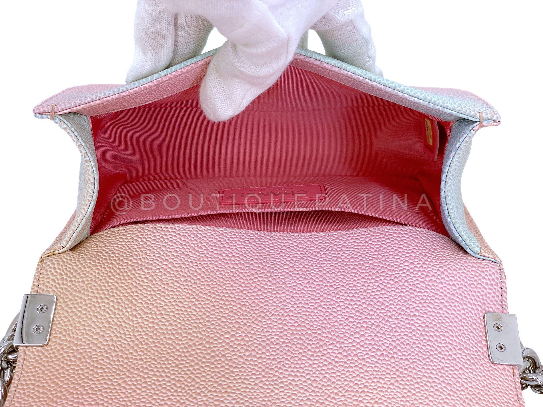 Chanel 2018 Pastel Rainbow Caviar Small Boy Flap Bag SHW 68414 6