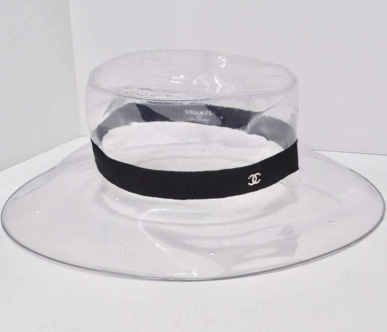 Chanel 2018 PVC Vinyl CC Cloche Transparent Hat at 1stDibs display picture 1