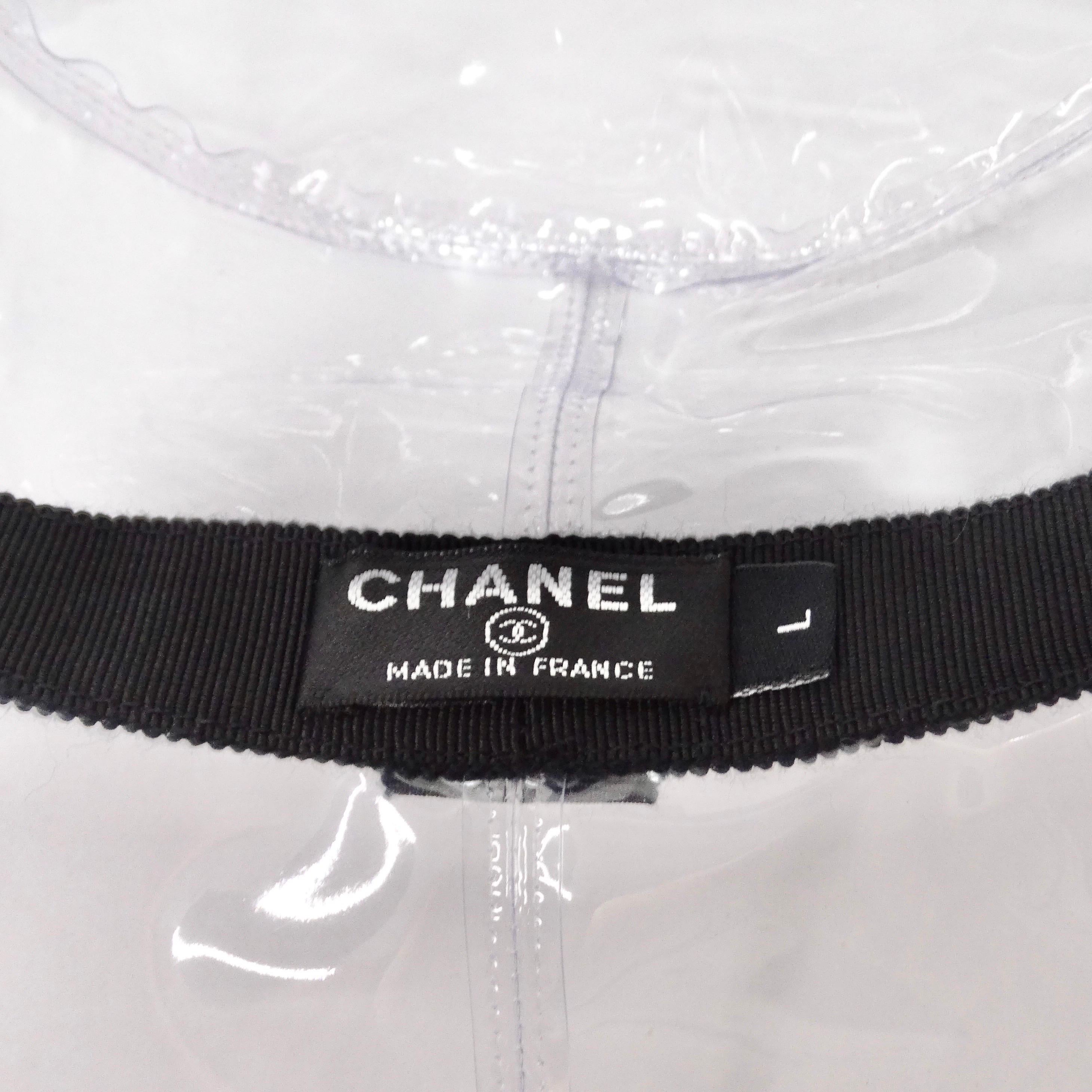 Chanel 2018 PVC Vinyl CC Cloche Transparent Hat In Excellent Condition For Sale In Scottsdale, AZ