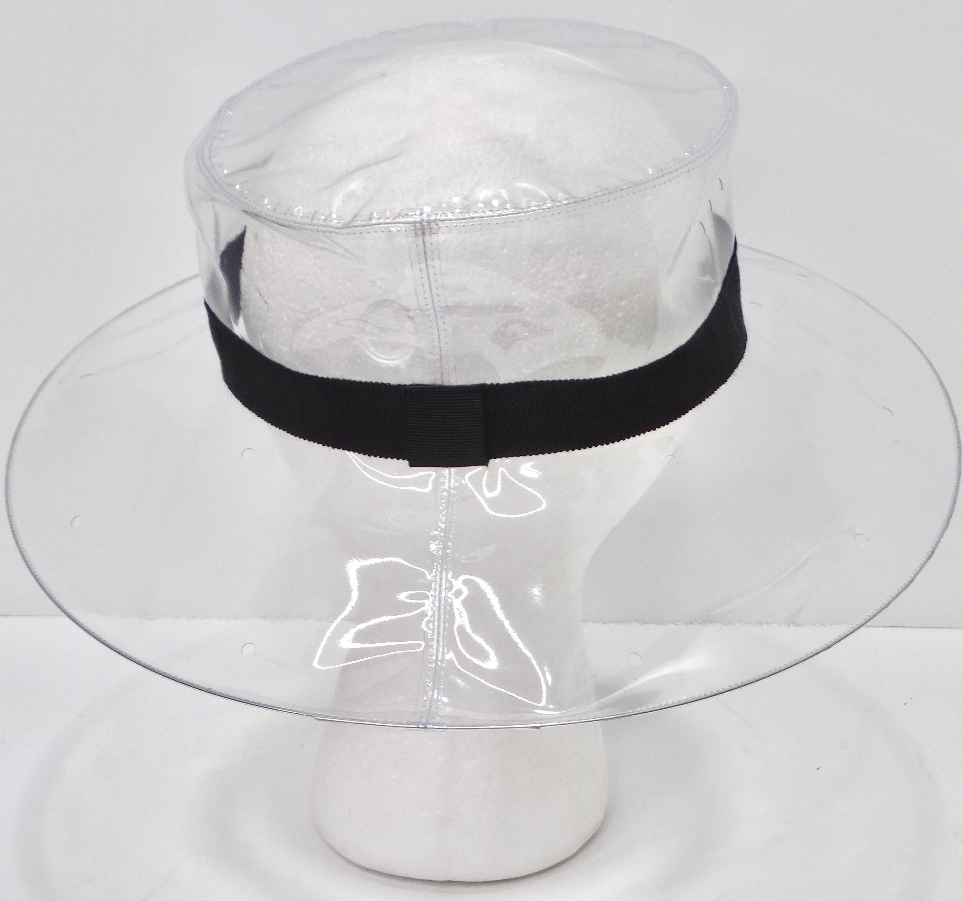 Chanel 2018 PVC Vinyl CC Cloche Transparent Hat For Sale 3