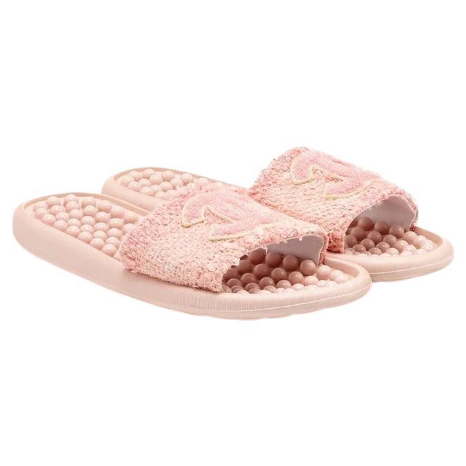 Chanel Rare Sandales d'été en tweed rose, Taille 40 ou 10, 2018