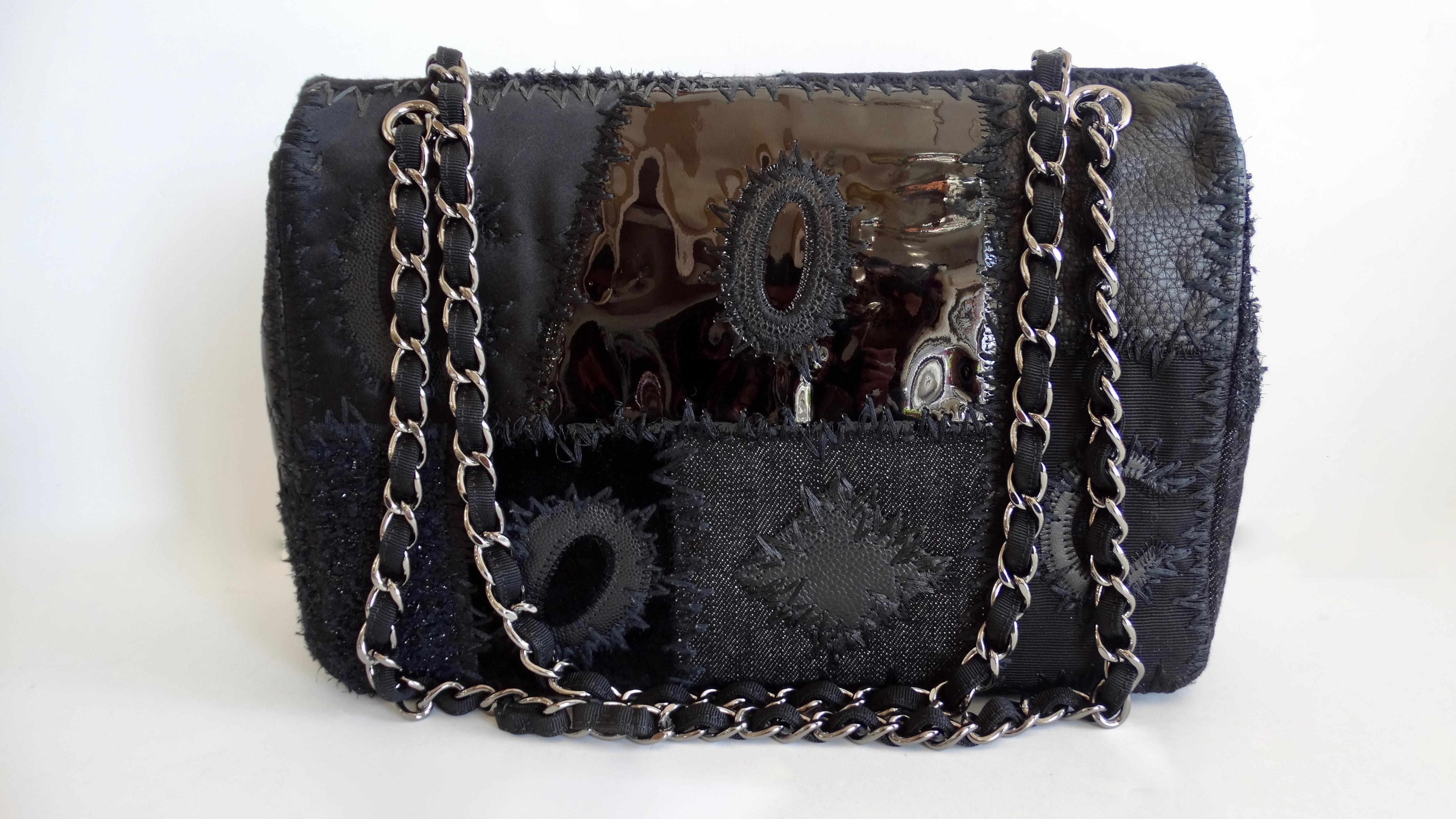Chanel 2018 S/S Tweed Patchwork Jumbo Single Flap Bag Limited Edition 2