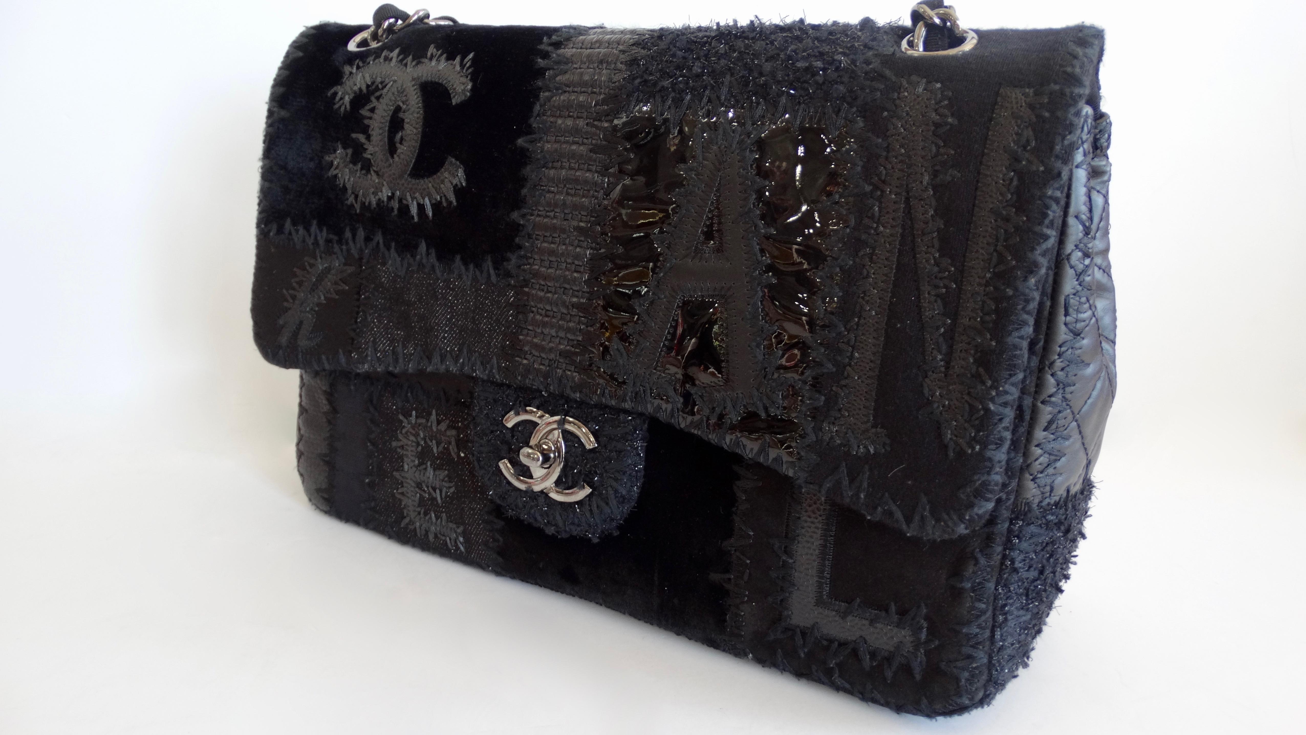 Women's or Men's Chanel 2018 S/S Tweed Patchwork Jumbo Single Flap Bag Limited Edition 