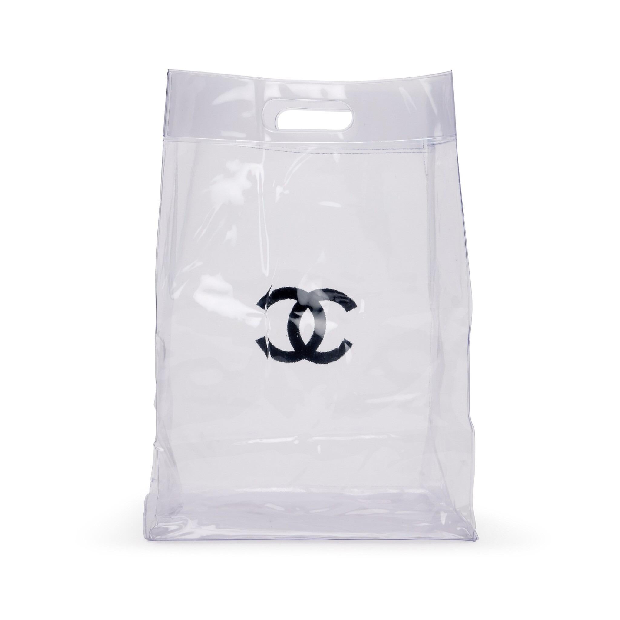 Women's or Men's Chanel 2018 Transparent Clear Plastic CC Tote Bag For Sale