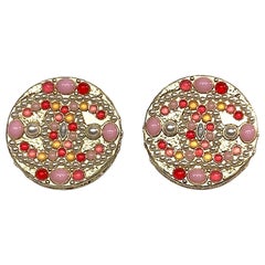 Chanel 2018 Vacation Collection Button Earrings