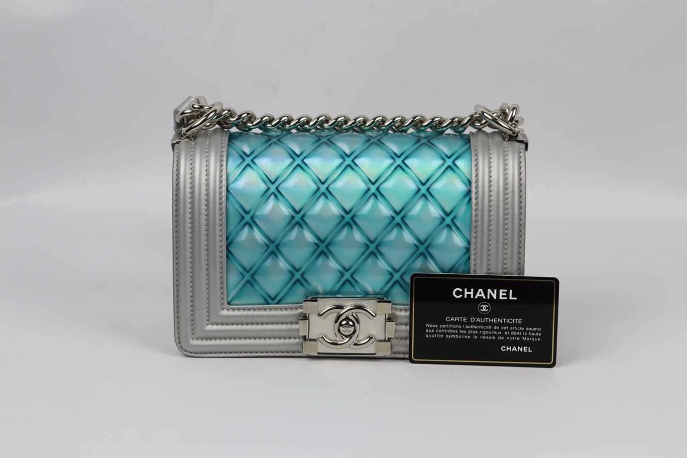 Chanel 2018 Water Boy Small Quilted Pvc And Leather Shoulder Bag For Sale 6