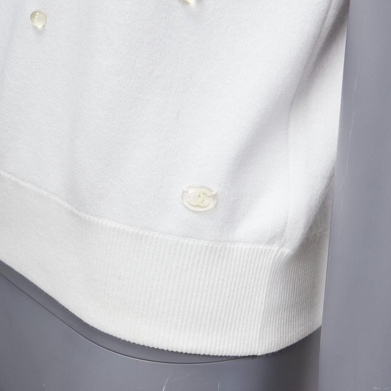 Chanel 2018 water drop embellis coton manches courtes pull pull-over FR36
Référence : KYCG/A00054
Marque : Chanel
Designer : Karl Lagerfeld
Modèle : P58902K07737
Collection : 2018
Matière : Coton, polyester
Couleur : Whiting
Motif : Solide
Détails