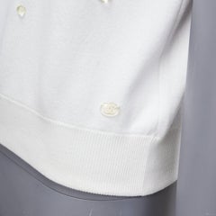 CHANEL 2018 water drop embellished cotton short sleeve pullover sweater FR36