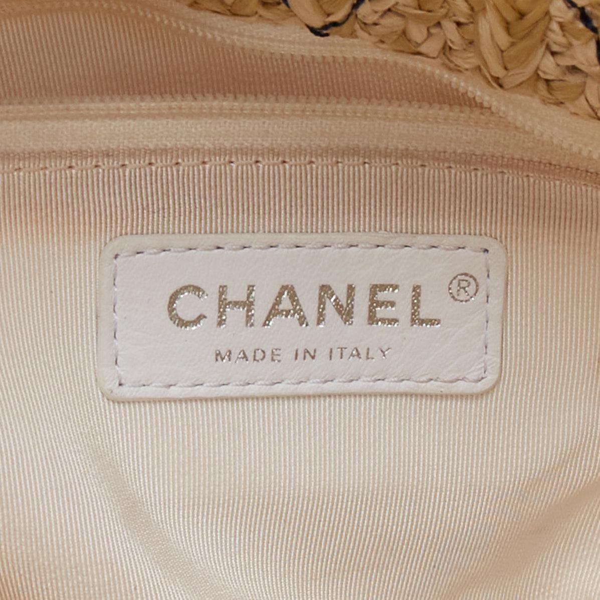 CHANEL 2019 31 clear PVC denim trim beige raffia lined tote bag en vente 5