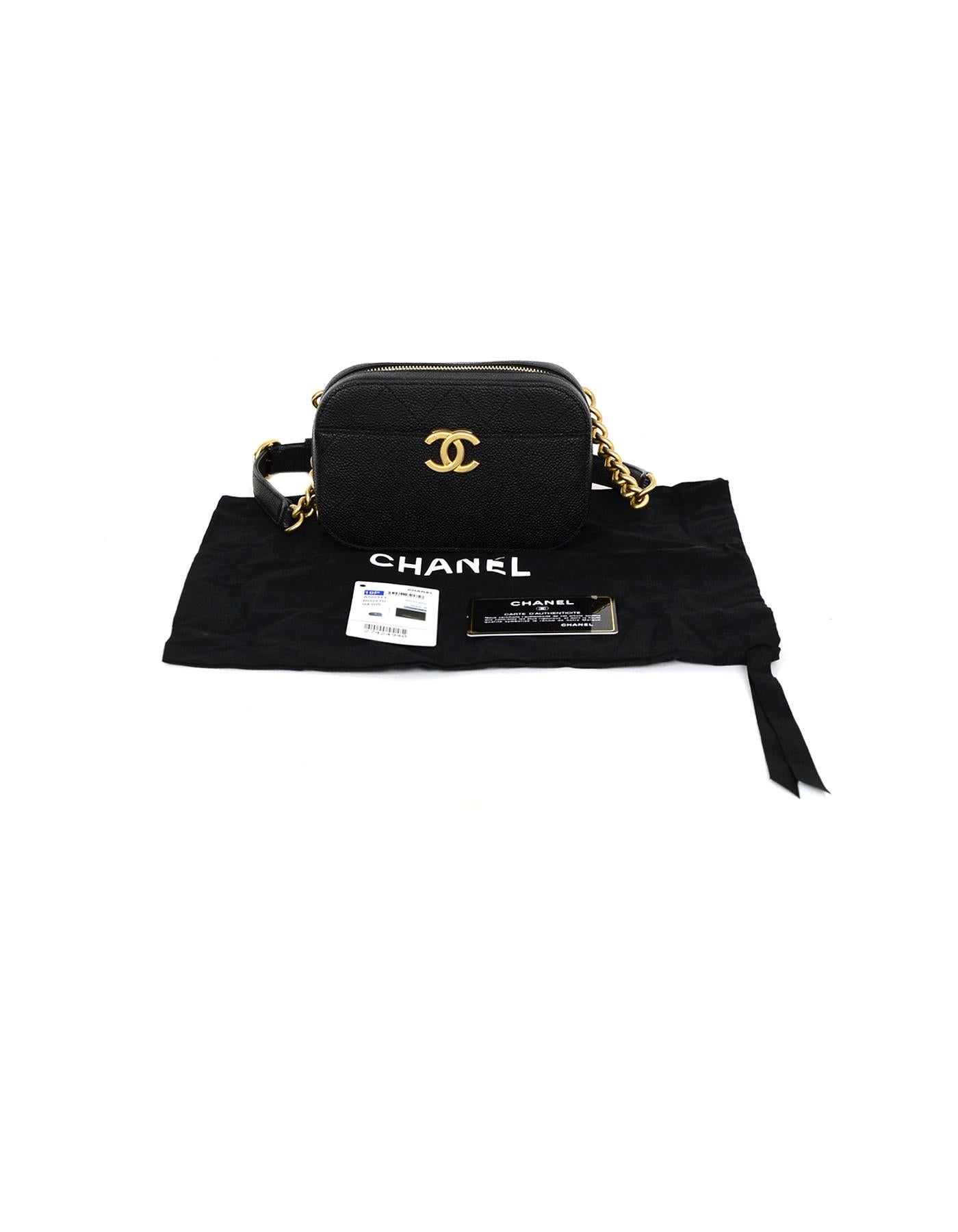 Chanel 2019 Black Caviar Grained Calfskin Quilted CC Waist Bag 3