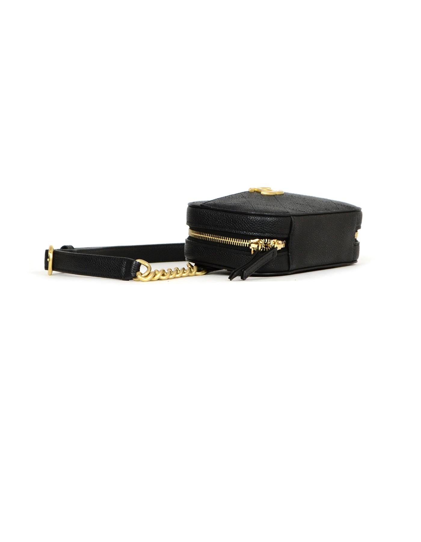 chanel waist bag stitched grained calfskin gold-tone black
