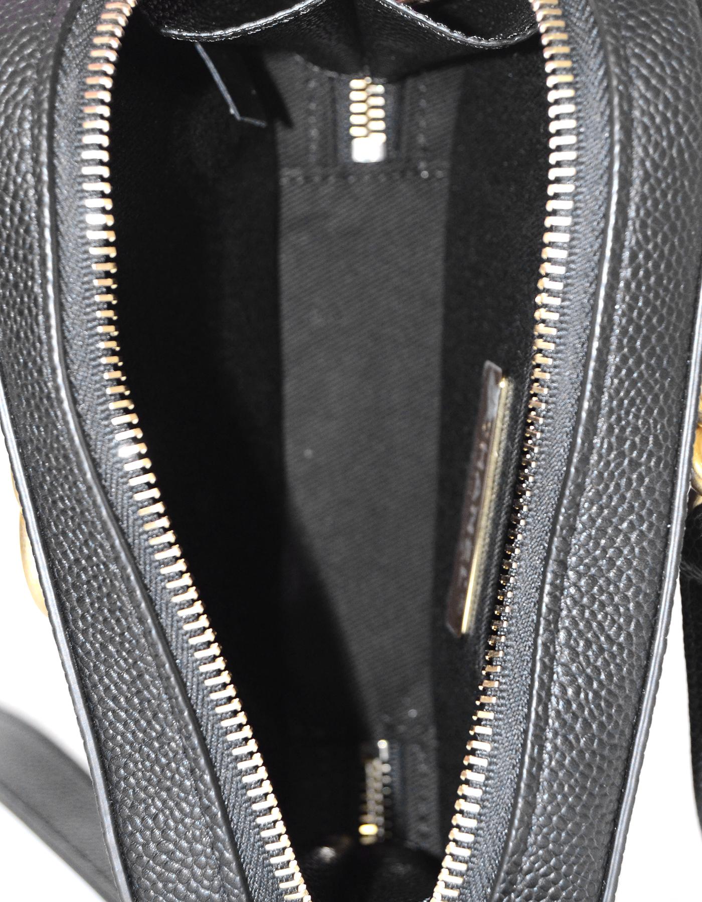 Women's Chanel 2019 Black Caviar Grained Calfskin Quilted CC Waist Bag
