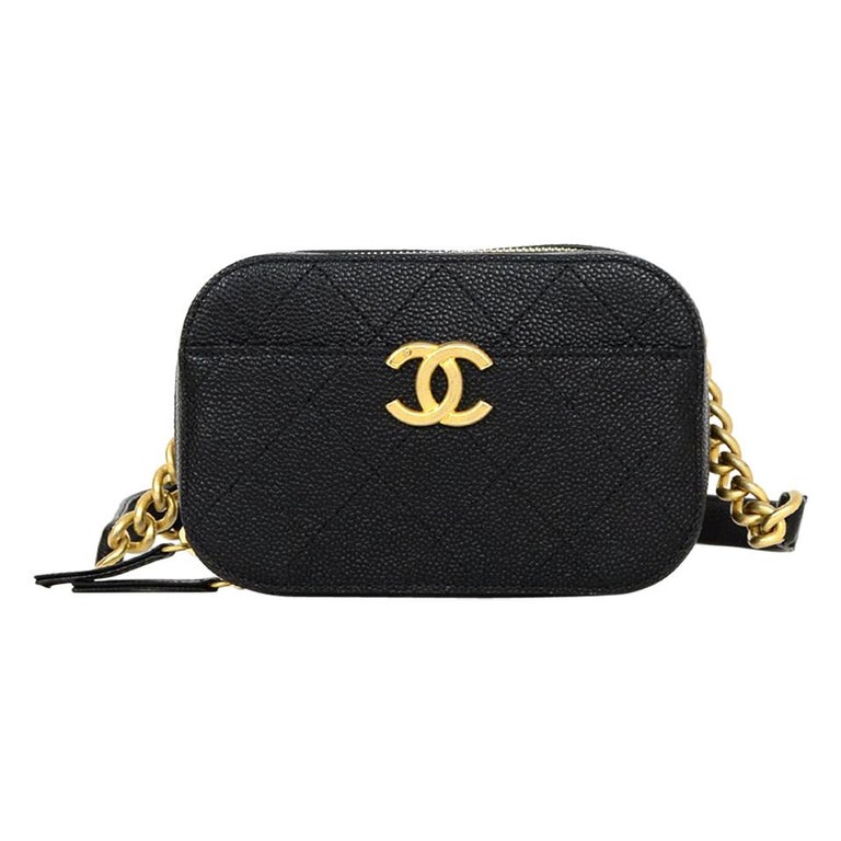 Chanel 2019 Black Caviar Grained Calfskin Quilted CC Waist Bag For