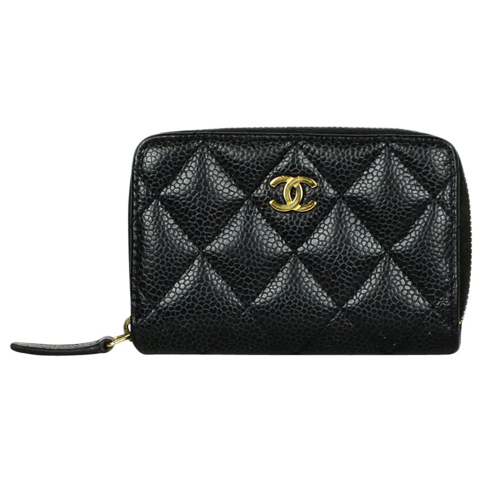 chanel zip card case
