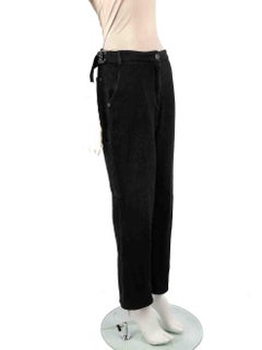 Chanel 2019 Jeans Cargo con fibbia in denim nero taglia L.