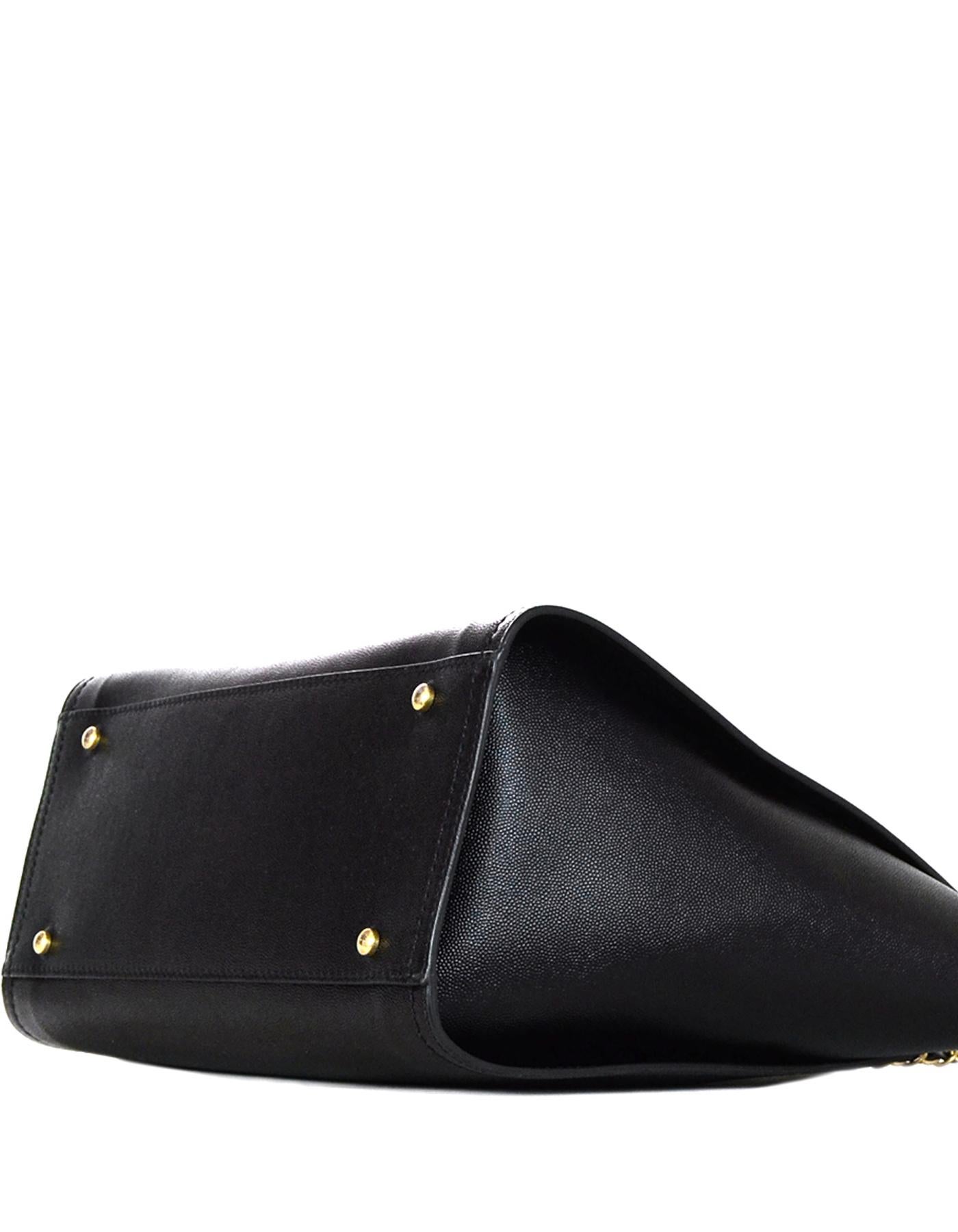 Chanel 2019 Black/Gold Caviar Leather Studded Small Deauville Tote Bag In Excellent Condition In New York, NY