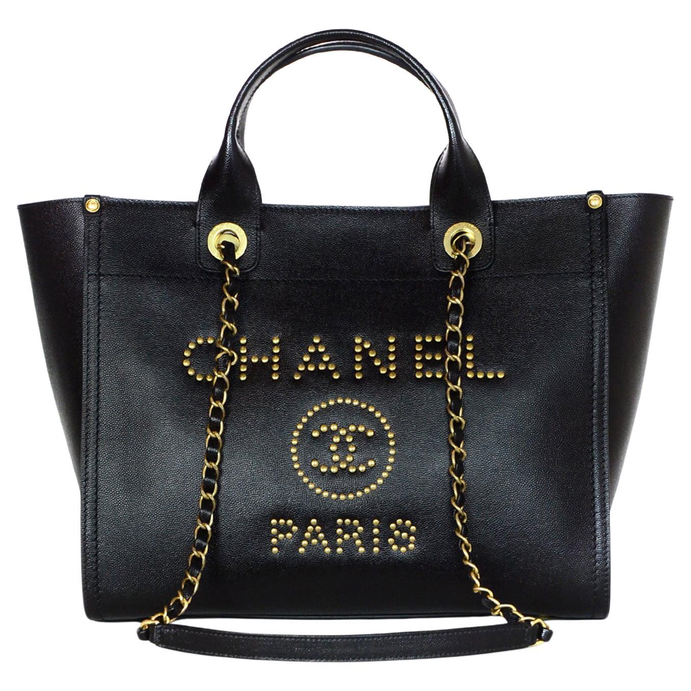 Deauville leather handbag Chanel Black in Leather - 32352365
