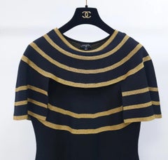 Chanel 2019 Black Gold Stripes Dress Sz.40