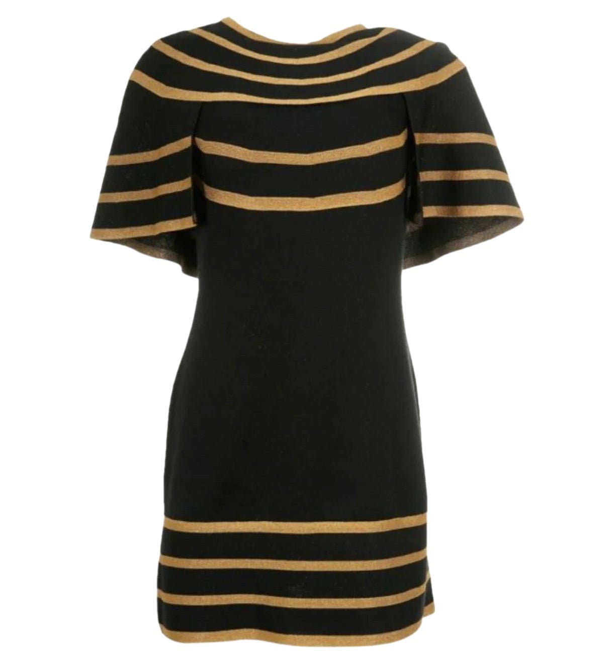 Abito Chanel 2019 a strisce nere e oro Sz.40