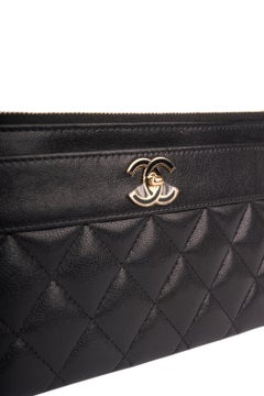 Chanel 2019 Black Leather Large Flap Quilted Card Holder