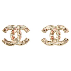 Chanel 2019 Boucles d'oreille Clous doré CC Maxi Golden Pink CC Earrings Studs
