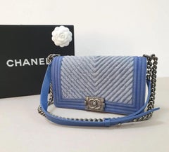Chanel 2019 Boy Denim Chevron Bag