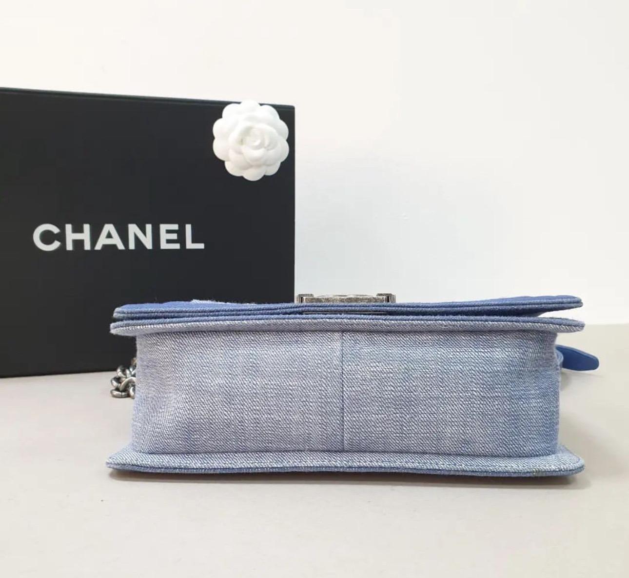 Chanel 2019 Boy Denim Chevron Bag For Sale 1