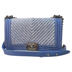 Chanel 2019 Boy Denim Chevron Bag