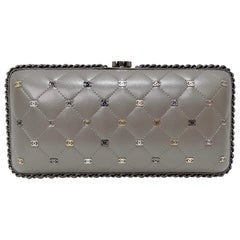 Chanel CC Embellished Leather Clutch 