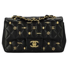 Chanel 2019 Classic Rectangle Flap Egyptian Amulet Quilted Leather Shoulder Bag