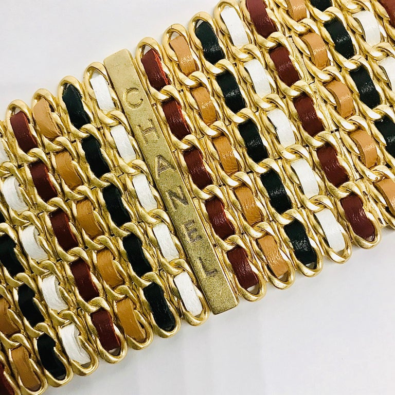 Chanel 2019 Cruise Collection Woven Leather Wide Bracelet at 1stDibs | rivo  swiss made bracelet