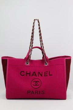 Chanel 2019 Deauville Large Wool Felt Tote Bag