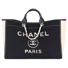 Vintage Chanel 2019 Deauville Large Wool Felt Tote Bag