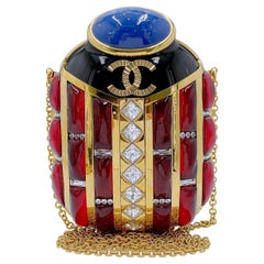 Chanel 2019 Egypt Paris-New York Scarab Minaudière Evening Clutch Bag 67377