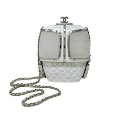 CHANEL 2019 Fall Runway White Plexiglass Gondola Ski Lift Minaudière Bag