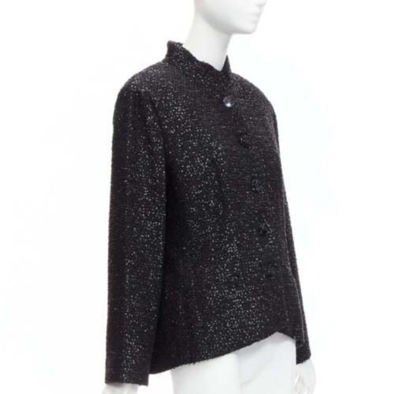 Chanel 2019 Fantasy Tweed nero lurex CC con bottoni a pressione sulla spalla FR46 XXL In condizioni Nuovo in vendita a Hong Kong, NT
