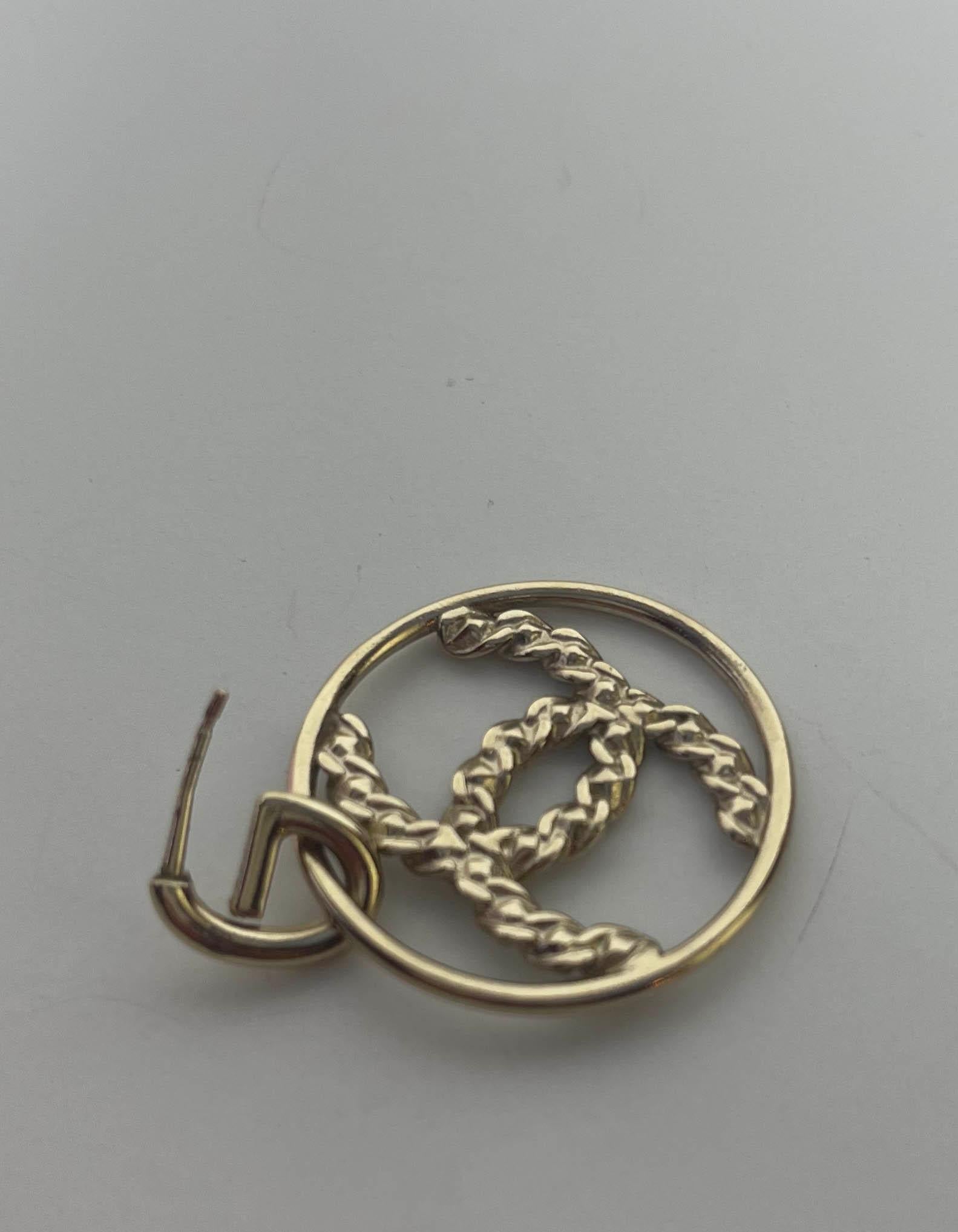 chanel crystal hoop earrings
