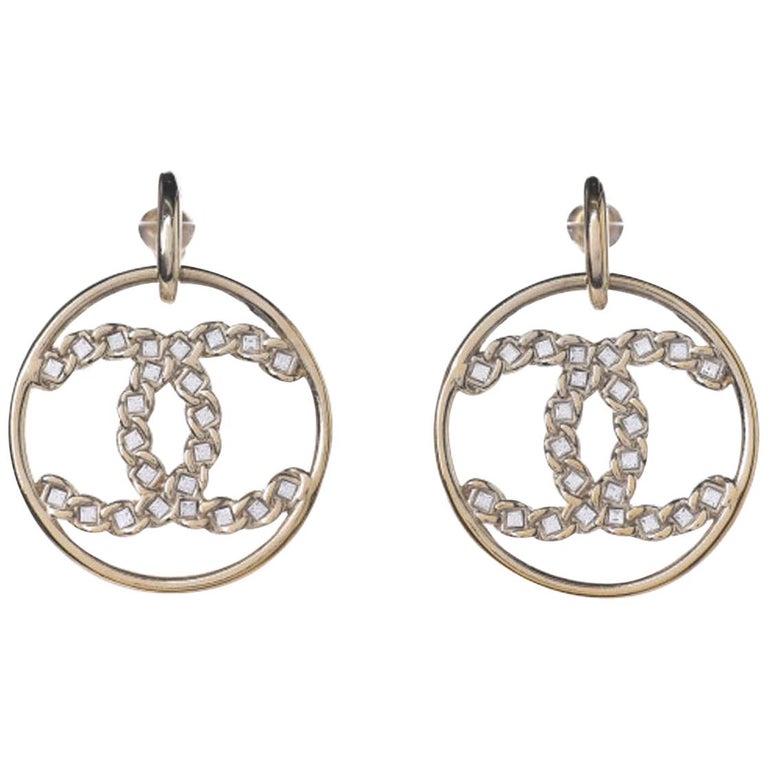 chanel gold hoops earrings