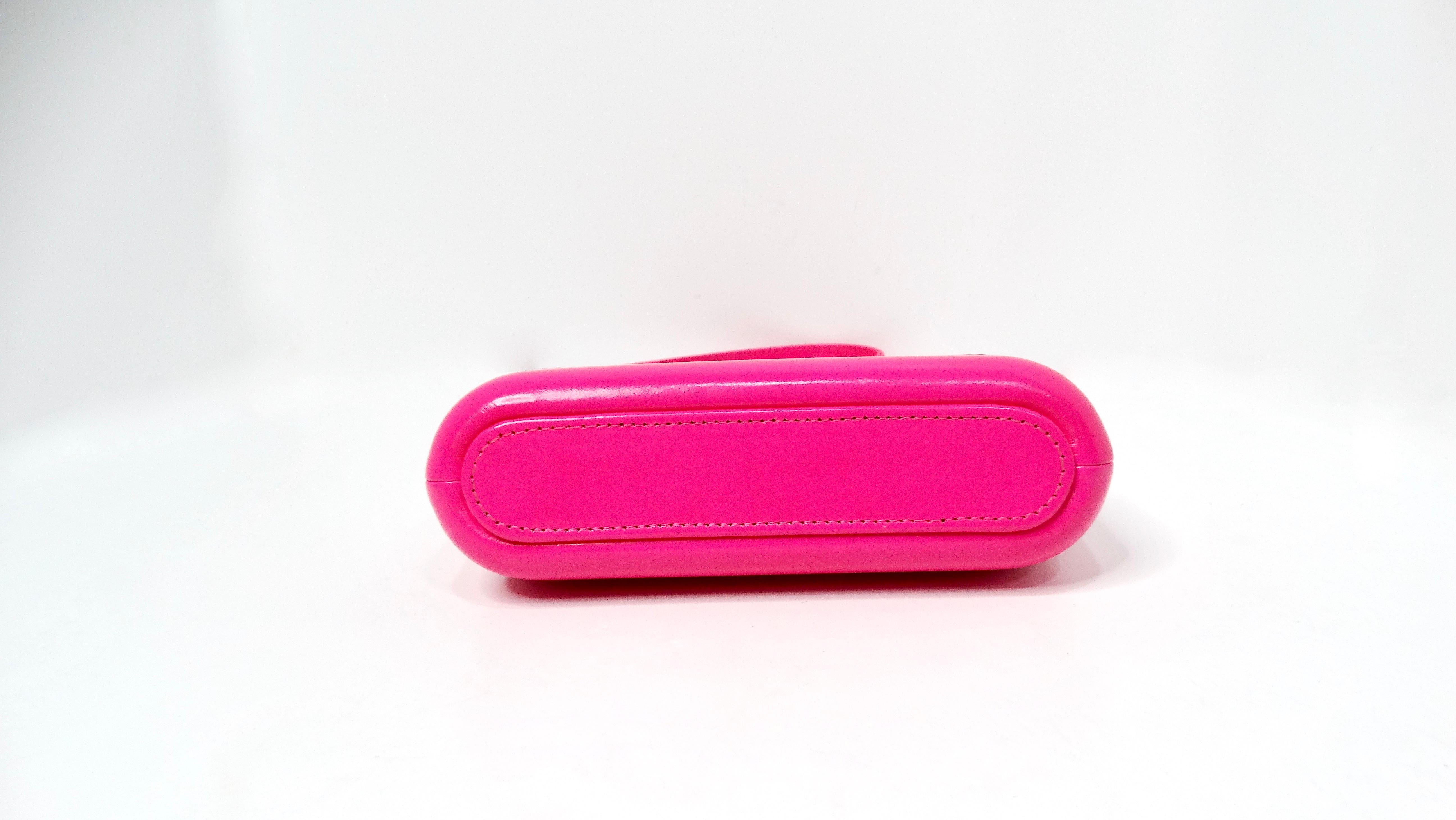 Chanel 2019 Hot Pink Gabrielle Double Zip Clutch With Chain For Sale 2